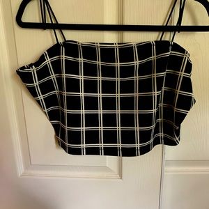 Black checkered crop top